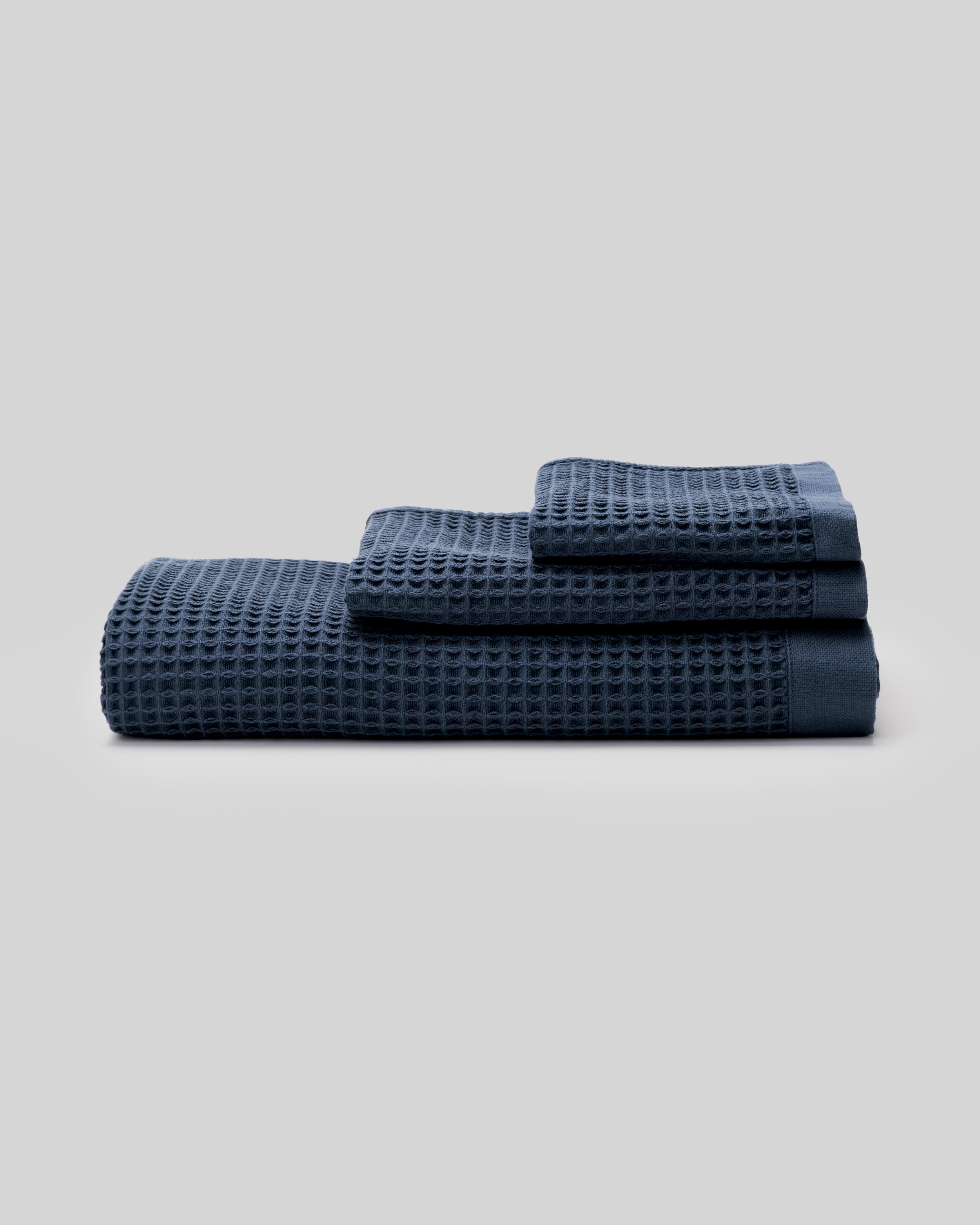 Waffle Towel Set [Navy] 今治