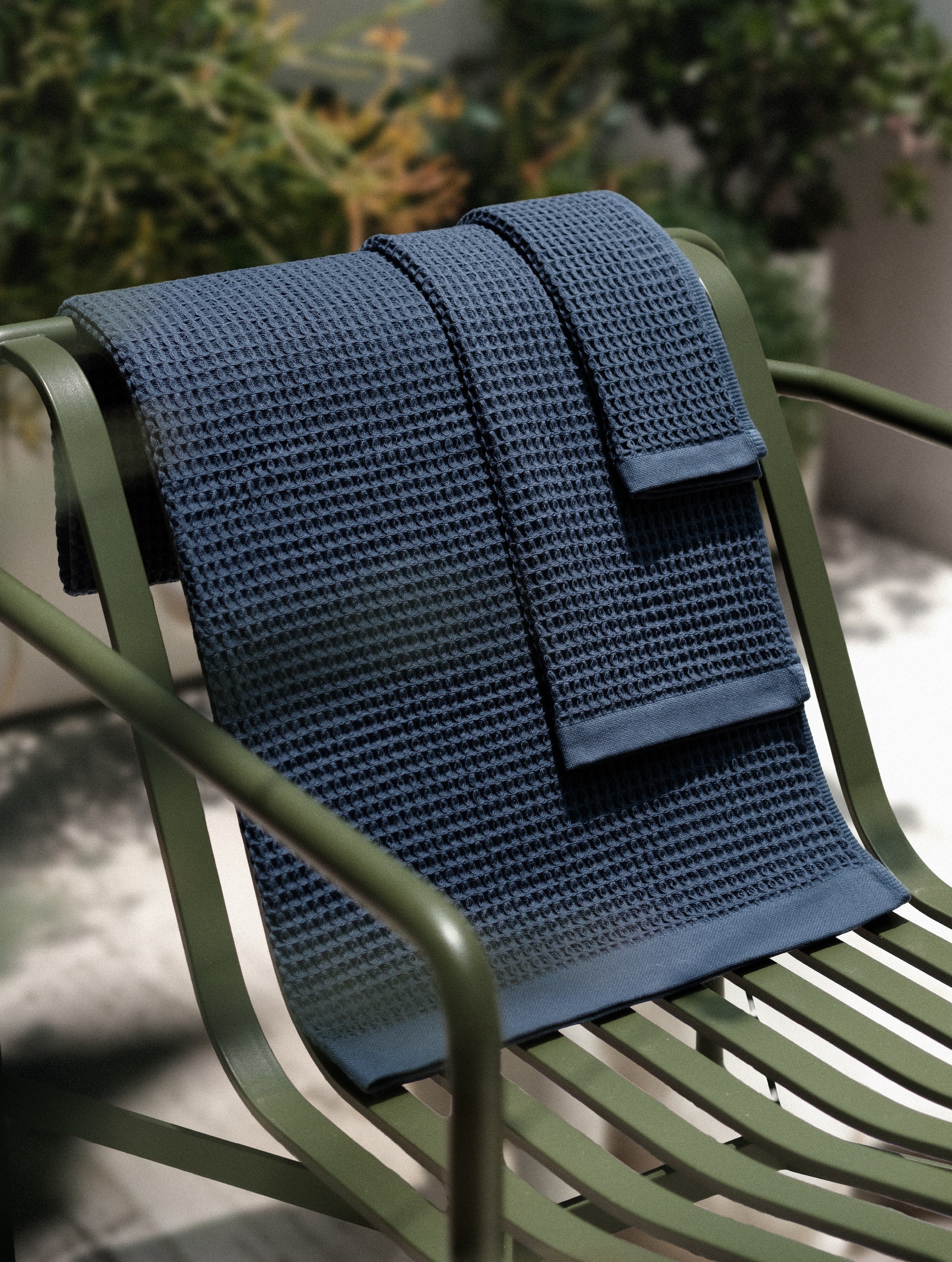 Waffle Towel Set [Navy] 今治